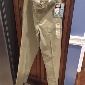 Dickies Khaki Relaxed Fit Stretch Fade/Wrinkle Resistant Work Pants Womens 8TL.